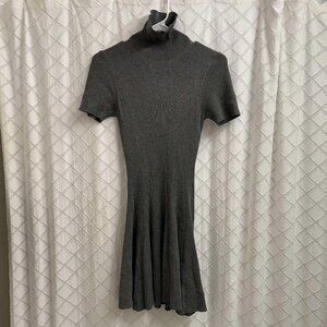 Rehab Grey Ribbed Knit Turtleneck Mini Dress (S)